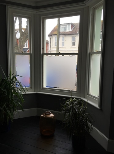 Frosted window film installation