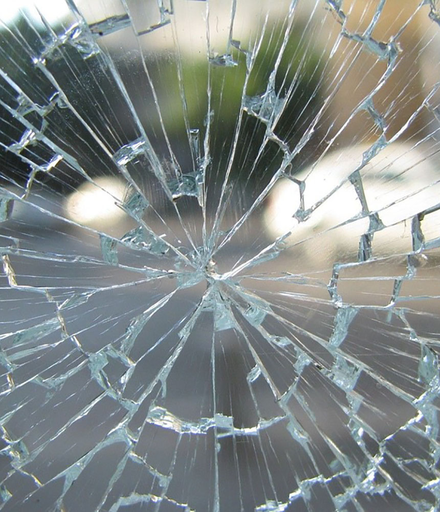 Broken Cracked Window Shattered Glass Toughened