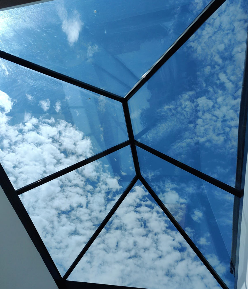 Residential window films applied on skylight
