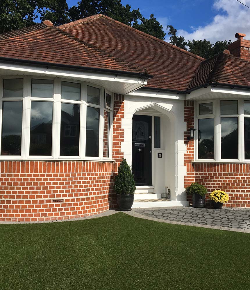 Residential window films installed to bay windows