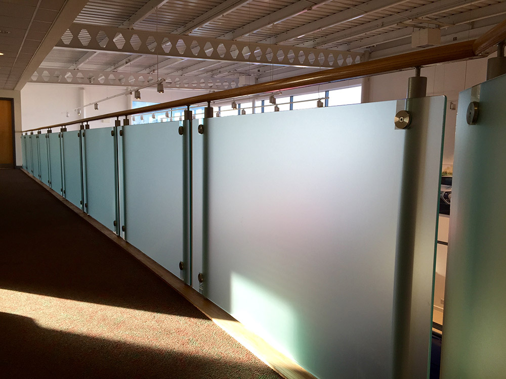 Commercial window film on glass balustrades