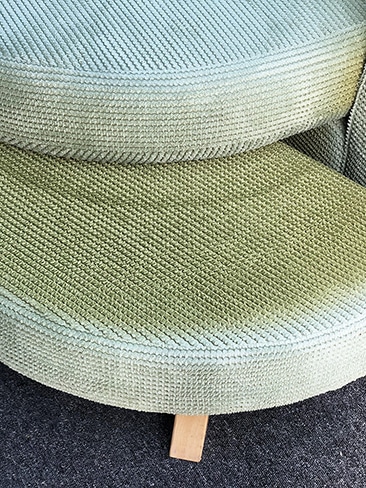 A fabric couch that has sun fading, showing the need for our UV window film in Hounslow service